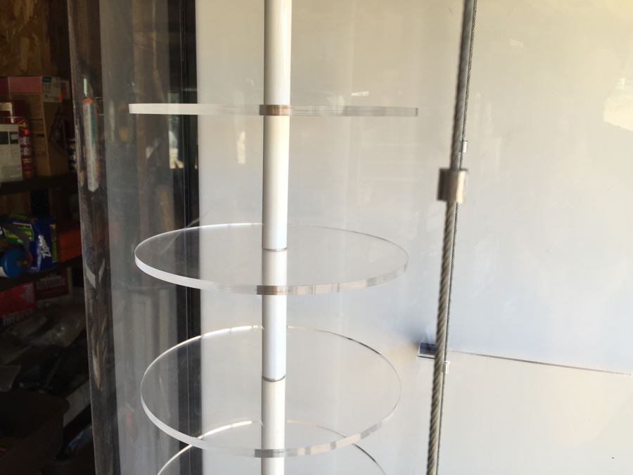 Dragon Sunglasses Metal Store Display Fixture With Lucite Shelving Lights Have Key Storage Underneath [Photo 7]