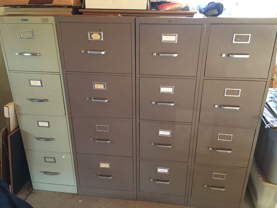 (4) Metal Filing Cabinets 4-Drawer [Photo 1]