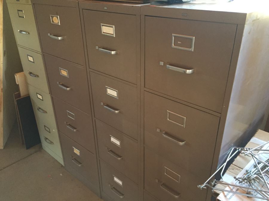 (4) Metal Filing Cabinets 4-Drawer [Photo 2]