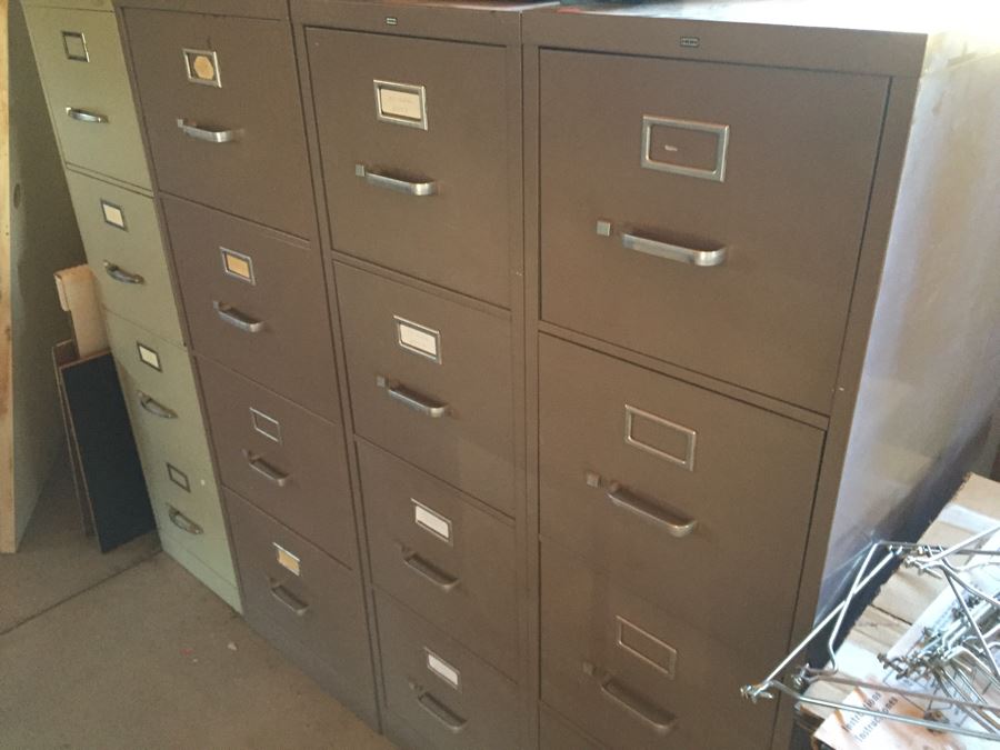 (4) Metal Filing Cabinets 4-Drawer [Photo 4]