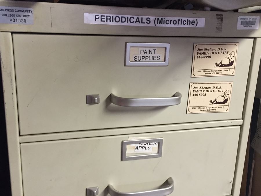 (2) Large 9-Drawer Vertical Empty Filing Cabinets [Photo 2]