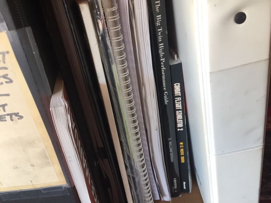 Huge Lot Of Motorcycle Manuals, Books And Catalogs Plus Wooden Bookcase [Photo 9]