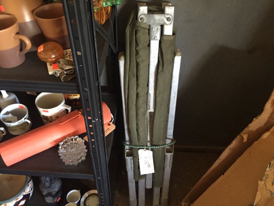 Two Metal Shelves Full Of Various Items From Home And Former Antique Store Plus Metal Shelving [Photo 3]