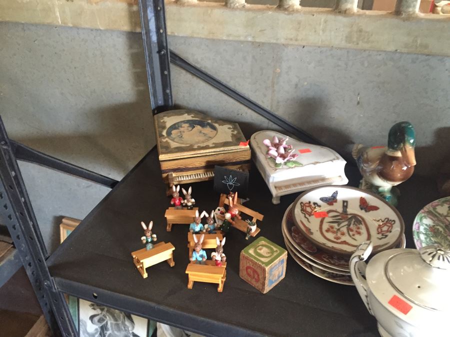 Two Metal Shelves Full Of Various Items From Home And Former Antique Store Plus Metal Shelving [Photo 24]