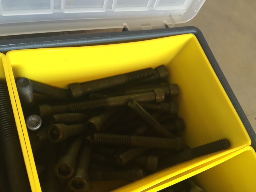 Huge Collection Of Motorcycle Bolts, Nuts, Washers, Parts With Storage Containers [Photo 13]