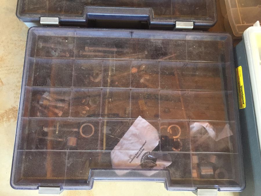 Huge Collection Of Motorcycle Bolts, Nuts, Washers, Parts With Storage Containers [Photo 5]