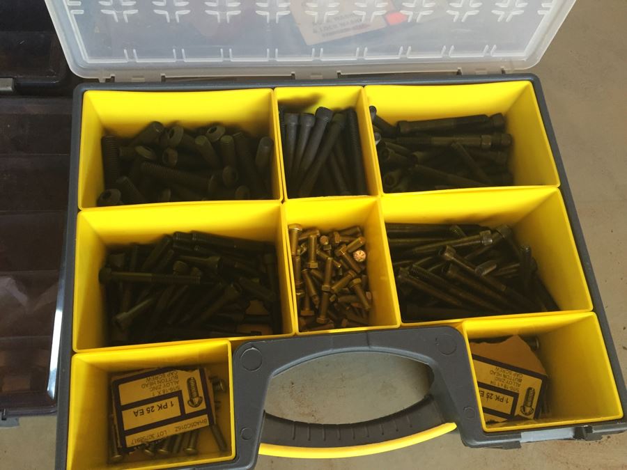 Huge Collection Of Motorcycle Bolts, Nuts, Washers, Parts With Storage Containers [Photo 2]