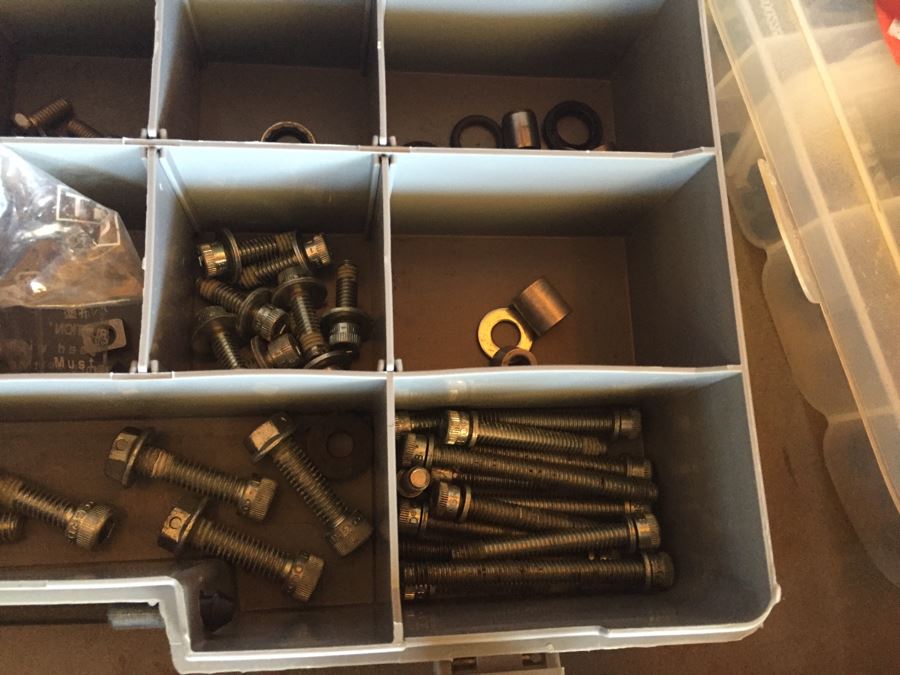 Huge Collection Of Motorcycle Bolts, Nuts, Washers, Parts With Storage Containers [Photo 24]