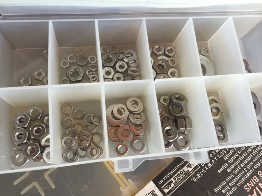 Huge Collection Of Motorcycle Bolts, Nuts, Washers, Parts With Storage Containers [Photo 29]