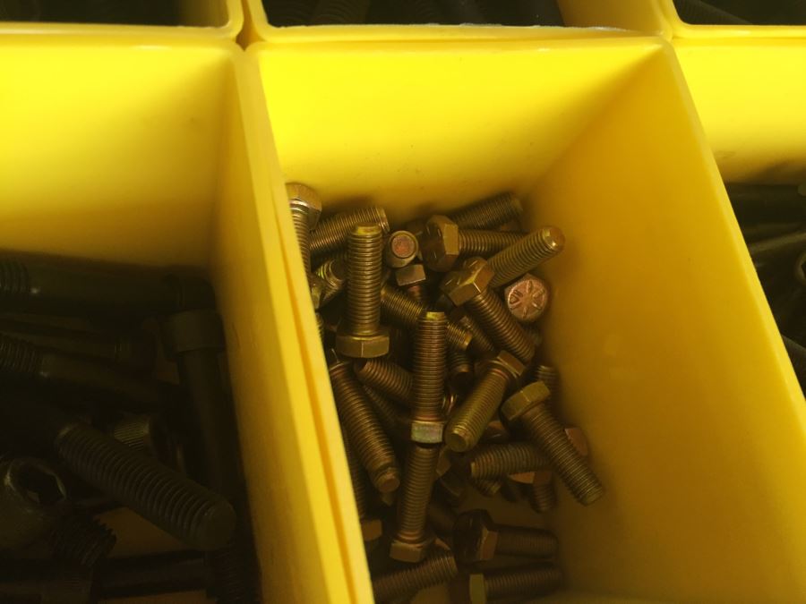 Huge Collection Of Motorcycle Bolts, Nuts, Washers, Parts With Storage Containers [Photo 11]
