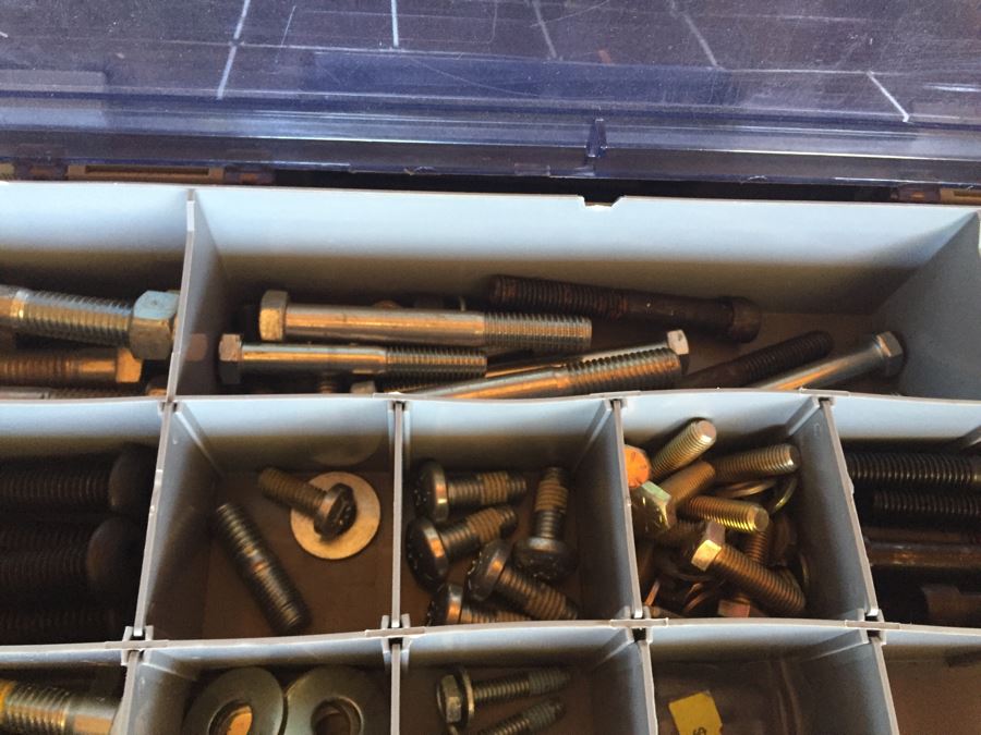 Huge Collection Of Motorcycle Bolts, Nuts, Washers, Parts With Storage Containers [Photo 18]