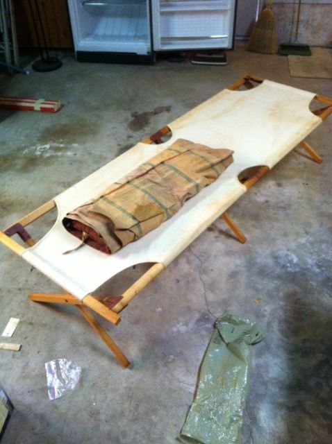 Vintage Folding Wooden Camping Cot [Photo 2]