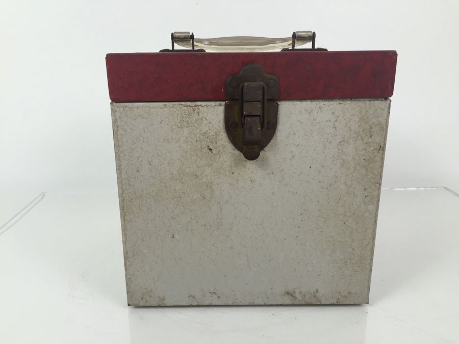 Vintage Metal 45 RPM Record Holder Carrying Case With Handle [Photo 4]