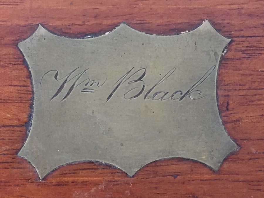 Nice Wooden Portable Travelling Writing Desk With Brass Accents Has Spring Loaded Secret Compartment [Photo 3]