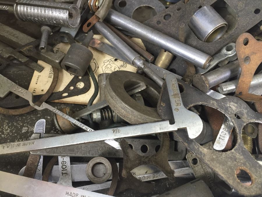 Vintage Metal Tool Box 'Carbureter' By Carter Carburetor Corporation Filled With Old Automotive Tools [Photo 17]