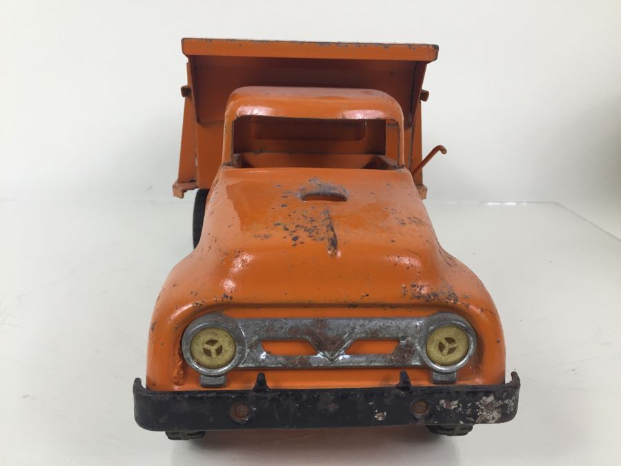 Vintage Tonka Toys Mid-Century Orange Big Mike Dual Hydraulic State Hi-Way Dept Dump Truck [Photo 7]