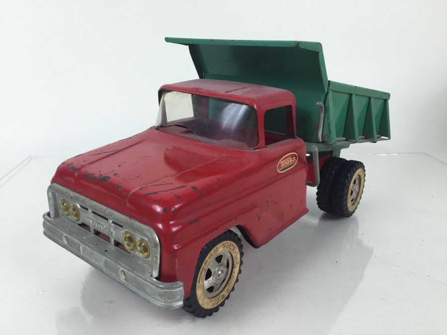 Vintage Tonka Toys Red And Green Dump Truck