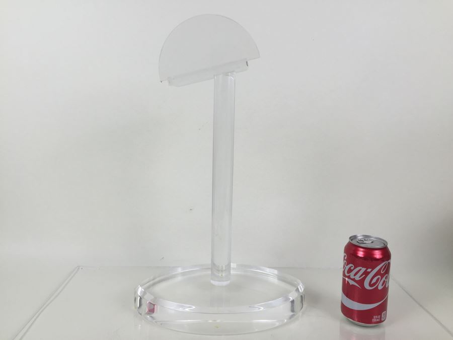 Stunning Capo Di Monte Porcelain Renaissance-Style Helmet With Lucite Display Stand Relief Molding With Scenes Of Griffins Estimate $1,200 [Photo 3]