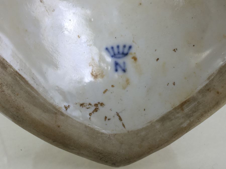 Stunning Capo Di Monte Porcelain Renaissance-Style Helmet With Lucite Display Stand Relief Molding With Scenes Of Griffins Estimate $1,200 [Photo 25]