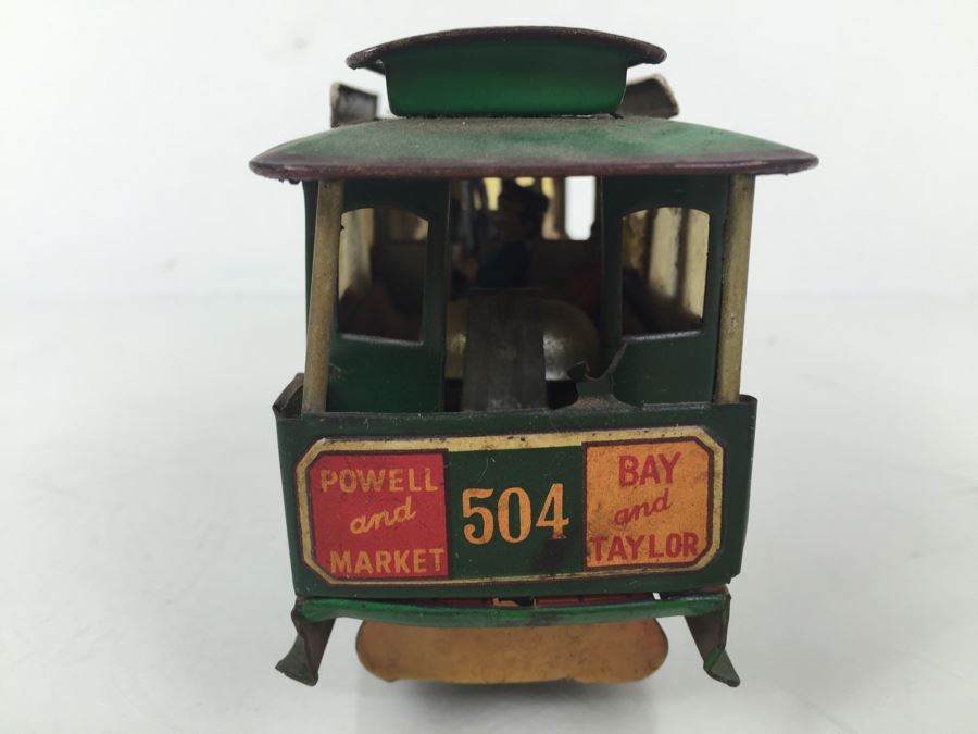 Vintage San Francisco Powell & Mason St Working Tin Friction Trolley Car Japan [Photo 7]