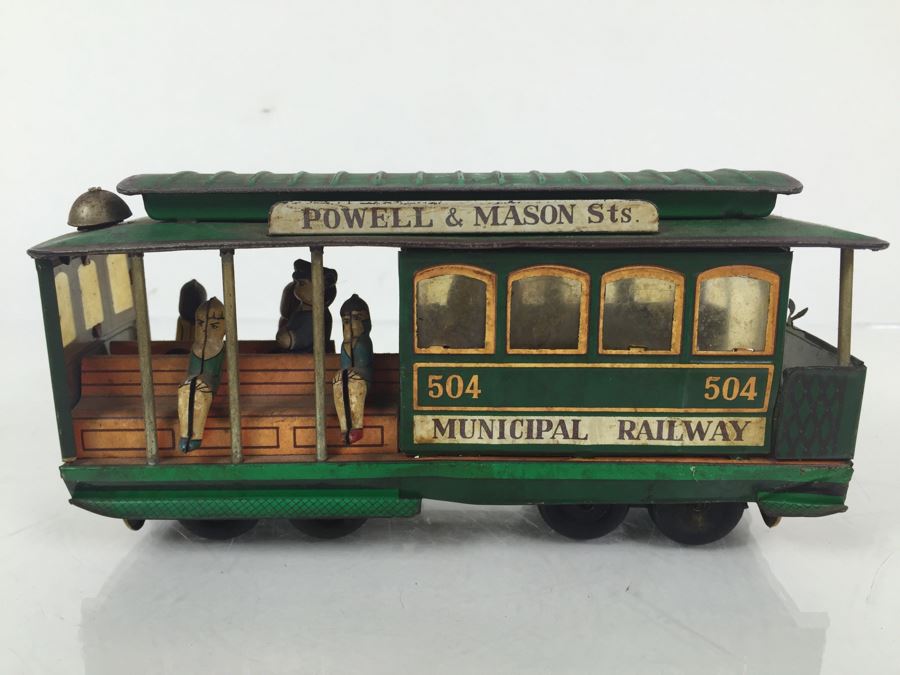 Vintage San Francisco Powell & Mason St Working Tin Friction Trolley Car Japan [Photo 2]