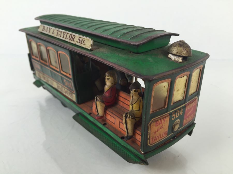 Vintage San Francisco Powell & Mason St Working Tin Friction Trolley Car Japan [Photo 13]