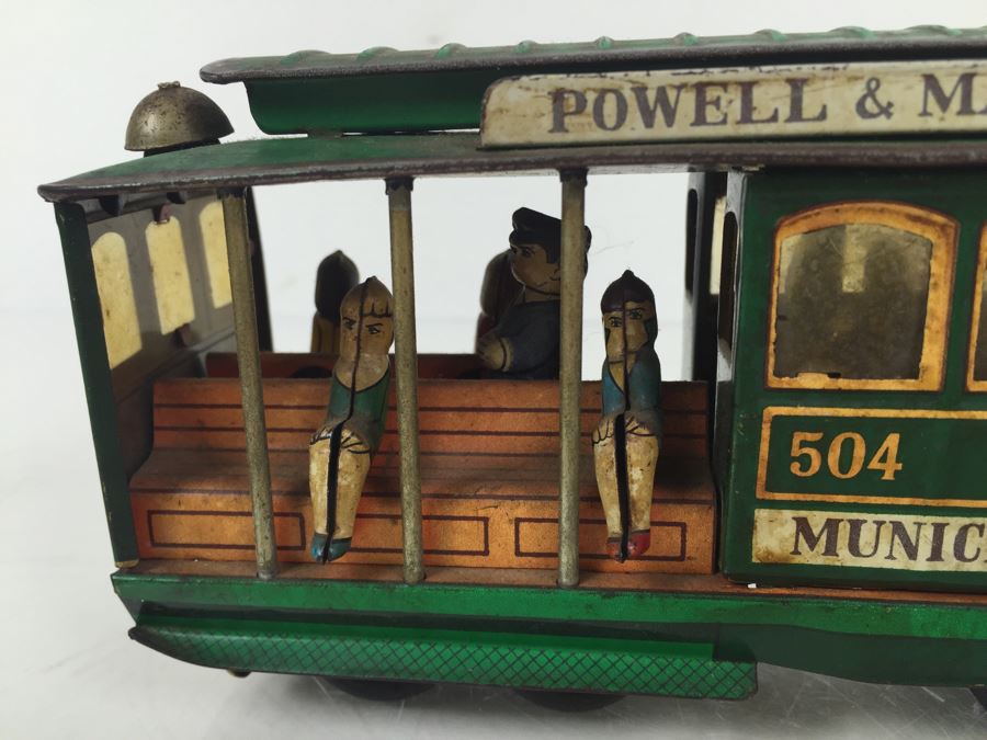 Vintage San Francisco Powell & Mason St Working Tin Friction Trolley Car Japan [Photo 5]