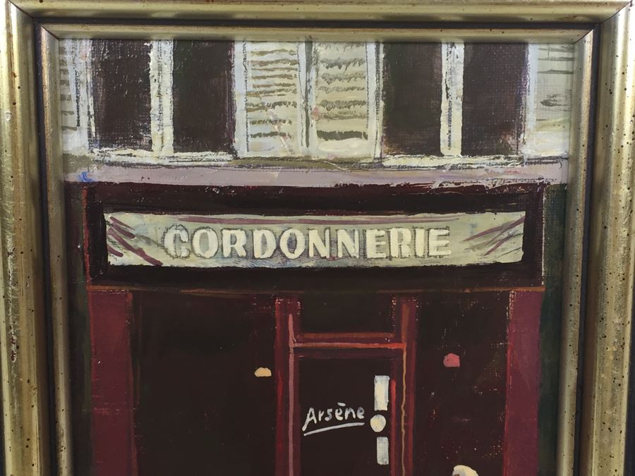 Original Oil Painting Of Man Walking In Front Of Storefront Signed Fournier 1984 [Photo 5]