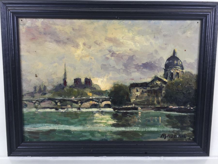 Original Oil Painting Of Landscape Signed Lower Right By Mazeilie [Photo 5]