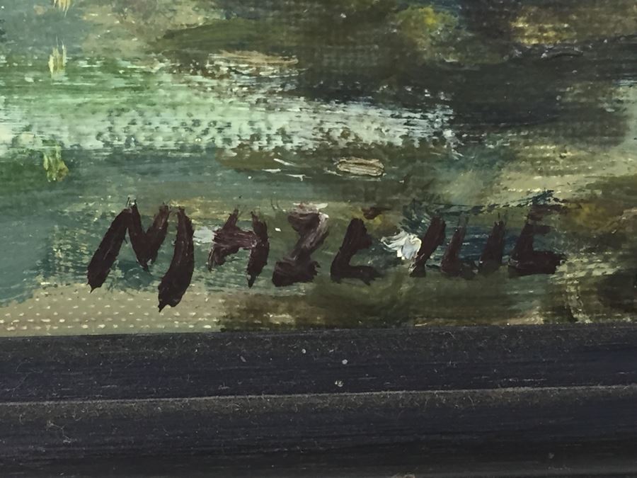 Original Oil Painting Of Landscape Signed Lower Right By Mazeilie [Photo 3]