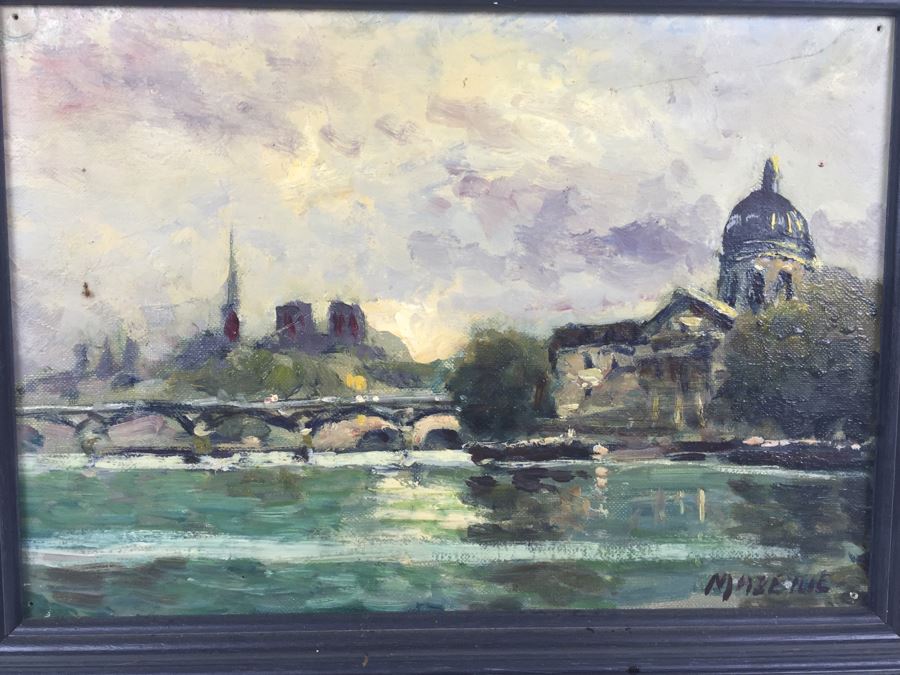 Original Oil Painting Of Landscape Signed Lower Right By Mazeilie [Photo 2]