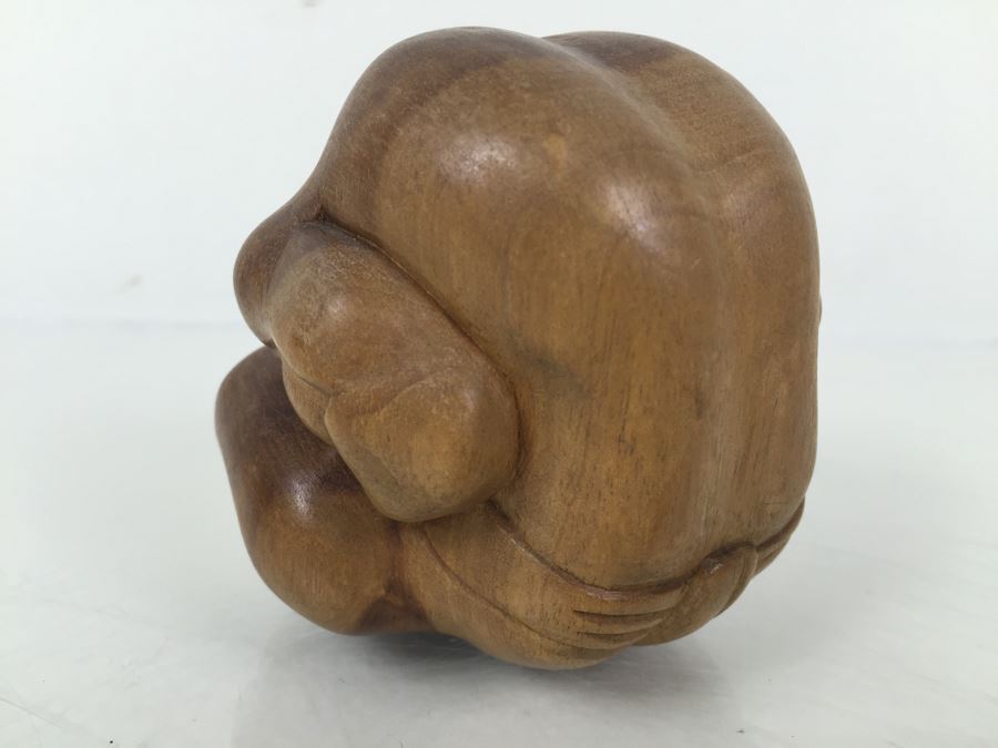 Carved Wood Figure Of Man Hiding His Head [Photo 6]
