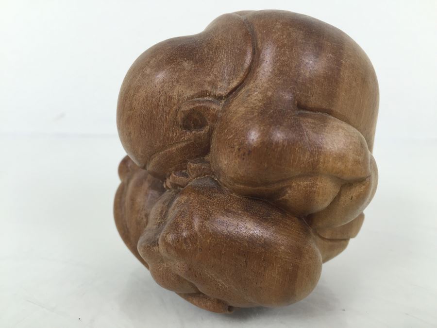 Carved Wood Figure Of Man Hiding His Head [Photo 2]
