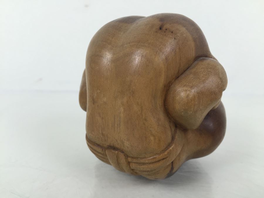 Carved Wood Figure Of Man Hiding His Head [Photo 7]