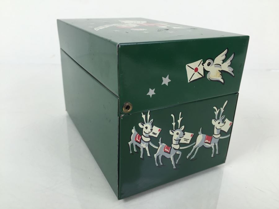 Vintage Christmas Card List Box With Checklist Forms Inside [Photo 6]
