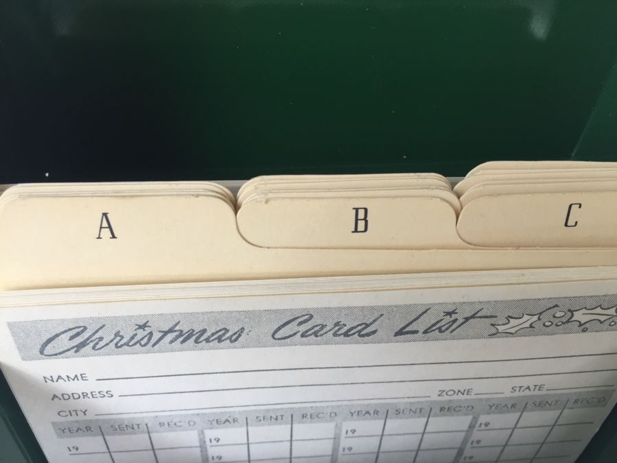 Vintage Christmas Card List Box With Checklist Forms Inside [Photo 9]
