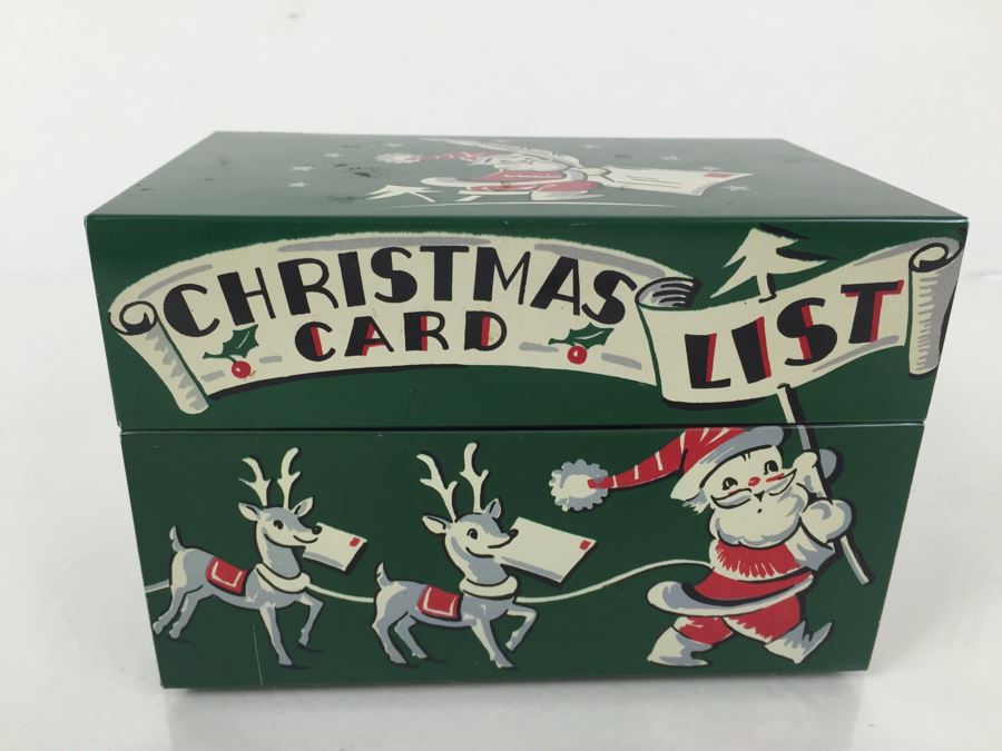 Vintage Christmas Card List Box With Checklist Forms Inside [Photo 1]