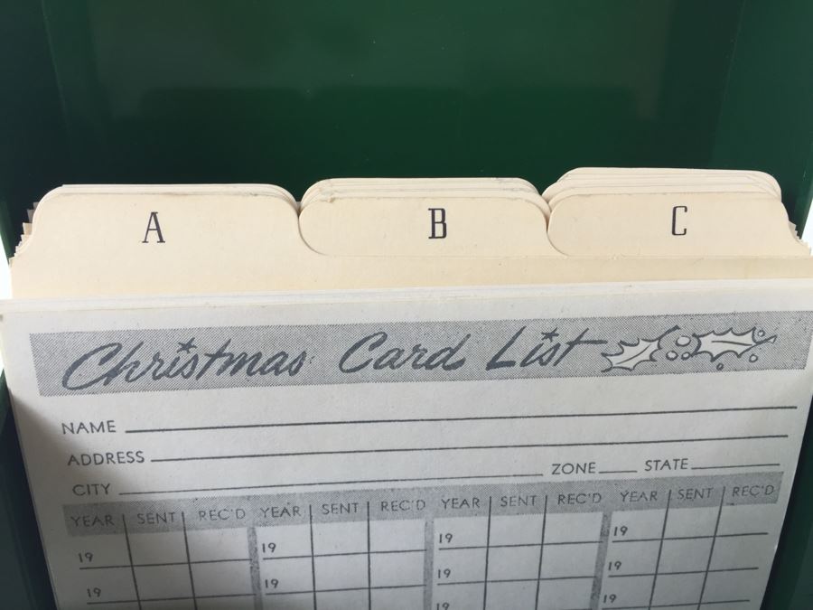 Vintage Christmas Card List Box With Checklist Forms Inside [Photo 8]
