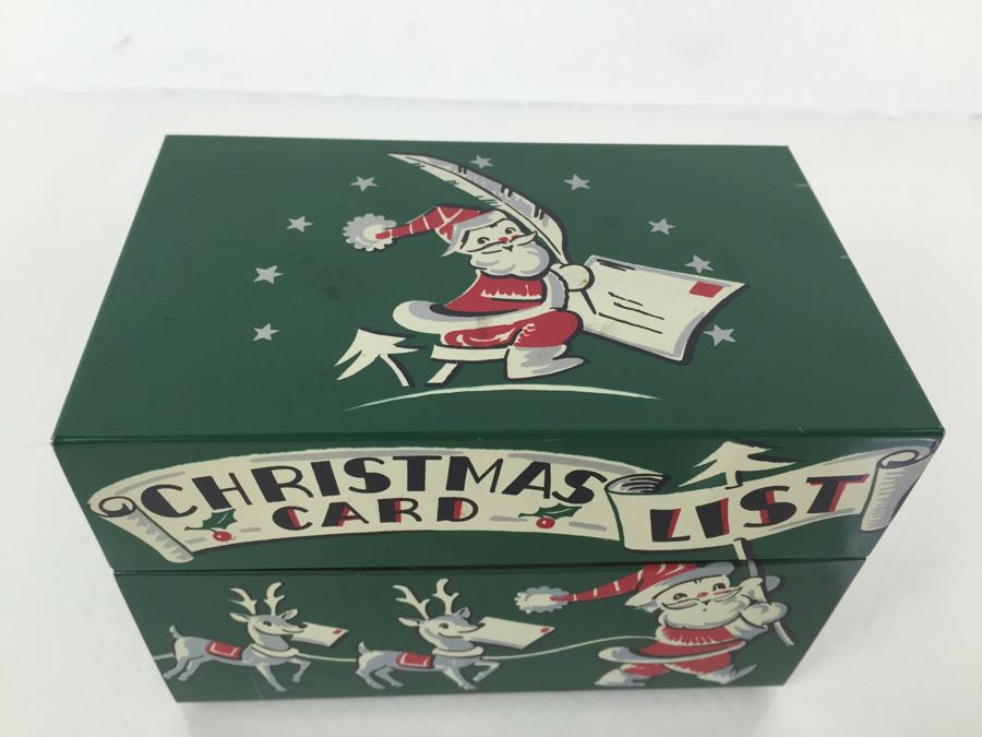 Vintage Christmas Card List Box With Checklist Forms Inside [Photo 5]