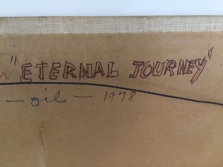 Original Abstract Oil Painting Titled 'Eternal Journey' Signed Lower Right By June Woolsey Paid $7,500 In 1978 [Photo 17]