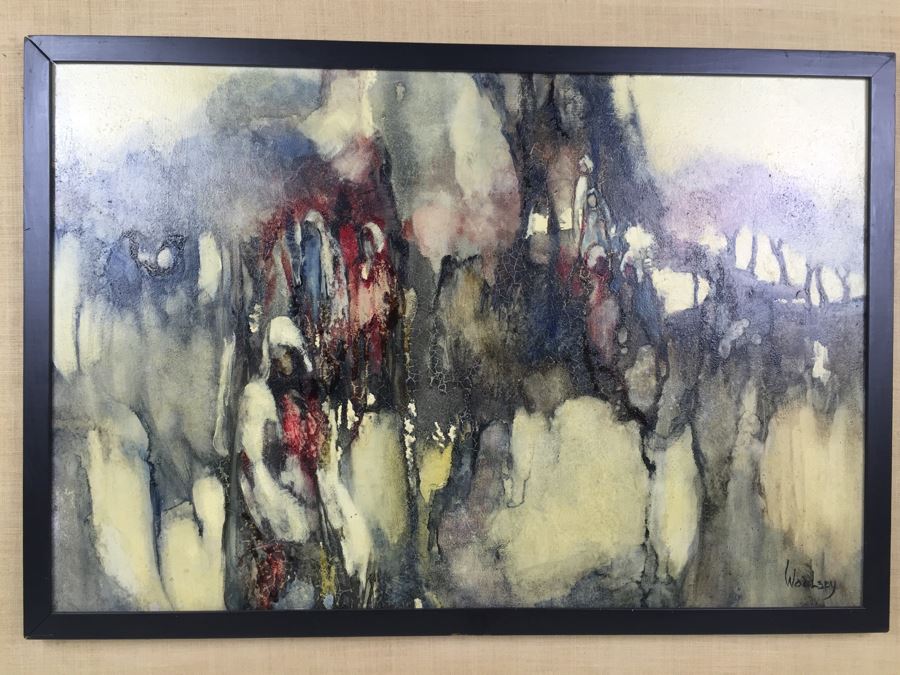 Original Abstract Oil Painting Titled 'Eternal Journey' Signed Lower Right By June Woolsey Paid $7,500 In 1978 [Photo 5]