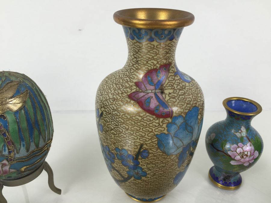 Cloisonne Vase, Egg And Dish Collection [Photo 7]