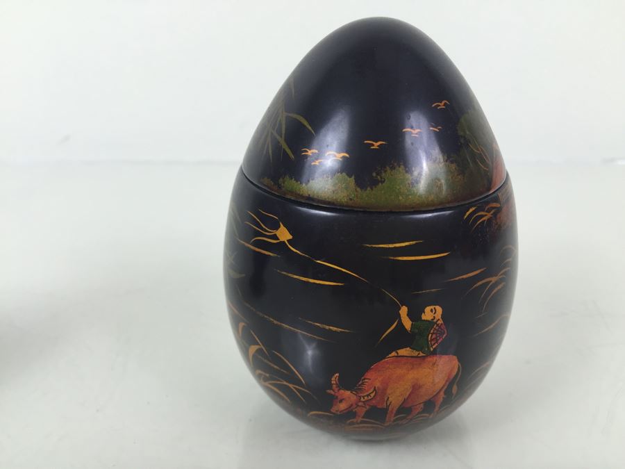 Vintage Evans Egg And Hand Painted Lacquer Egg [Photo 8]