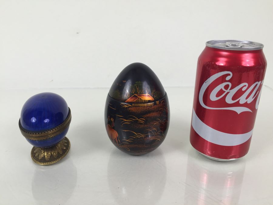 Vintage Evans Egg And Hand Painted Lacquer Egg [Photo 11]