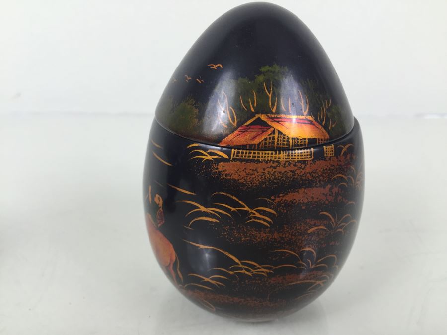 Vintage Evans Egg And Hand Painted Lacquer Egg [Photo 7]