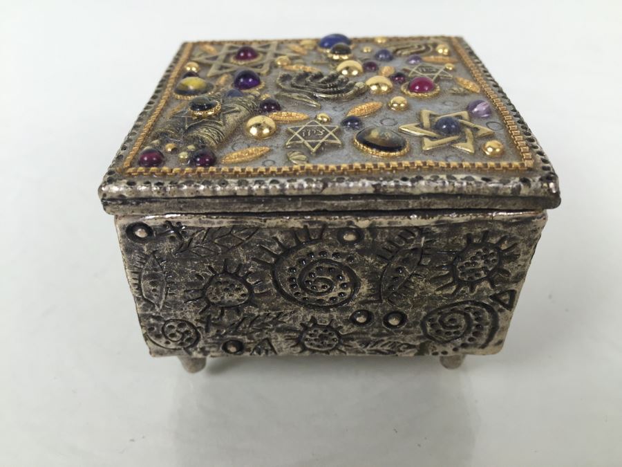 Michal Golan Abalone, Amethyst, Garnet Decorative Box [Photo 5]