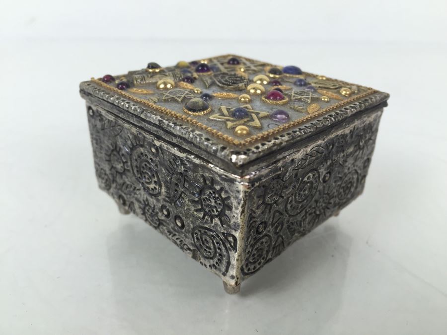 Michal Golan Abalone, Amethyst, Garnet Decorative Box [Photo 2]