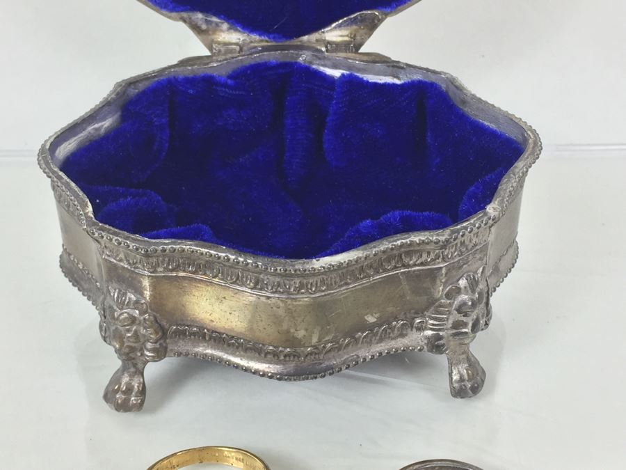 Various Costume Jewelry Including Rings, Cufflinks, Jewelry Box, Gold Tone Pill Box And More [Photo 13]