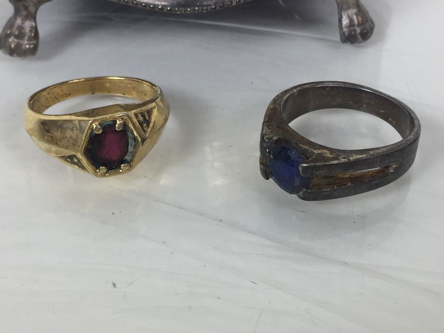 Various Costume Jewelry Including Rings, Cufflinks, Jewelry Box, Gold Tone Pill Box And More [Photo 11]