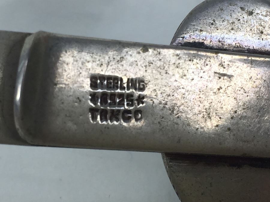 Vintage Sterling Silver Tie Clip And Cufflinks [Photo 5]